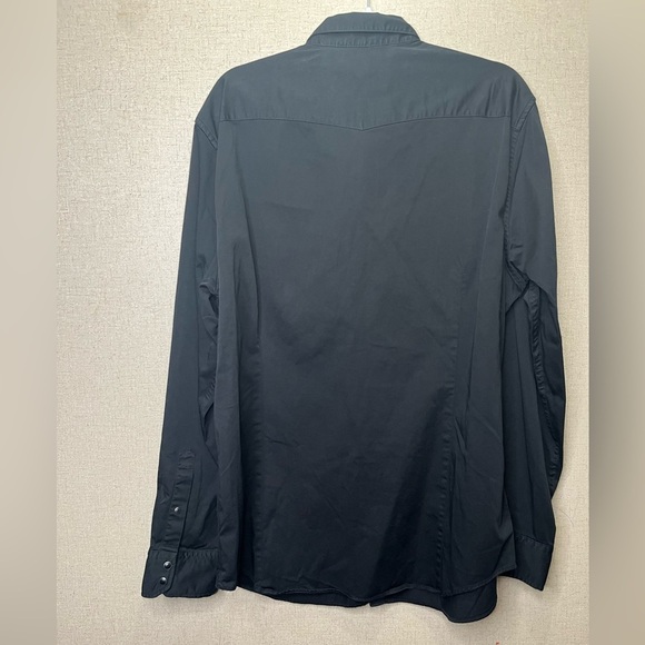 Banana Republic Black Untucked Standard Fit Button Down Shirt -XL New - Picture 2 of 4